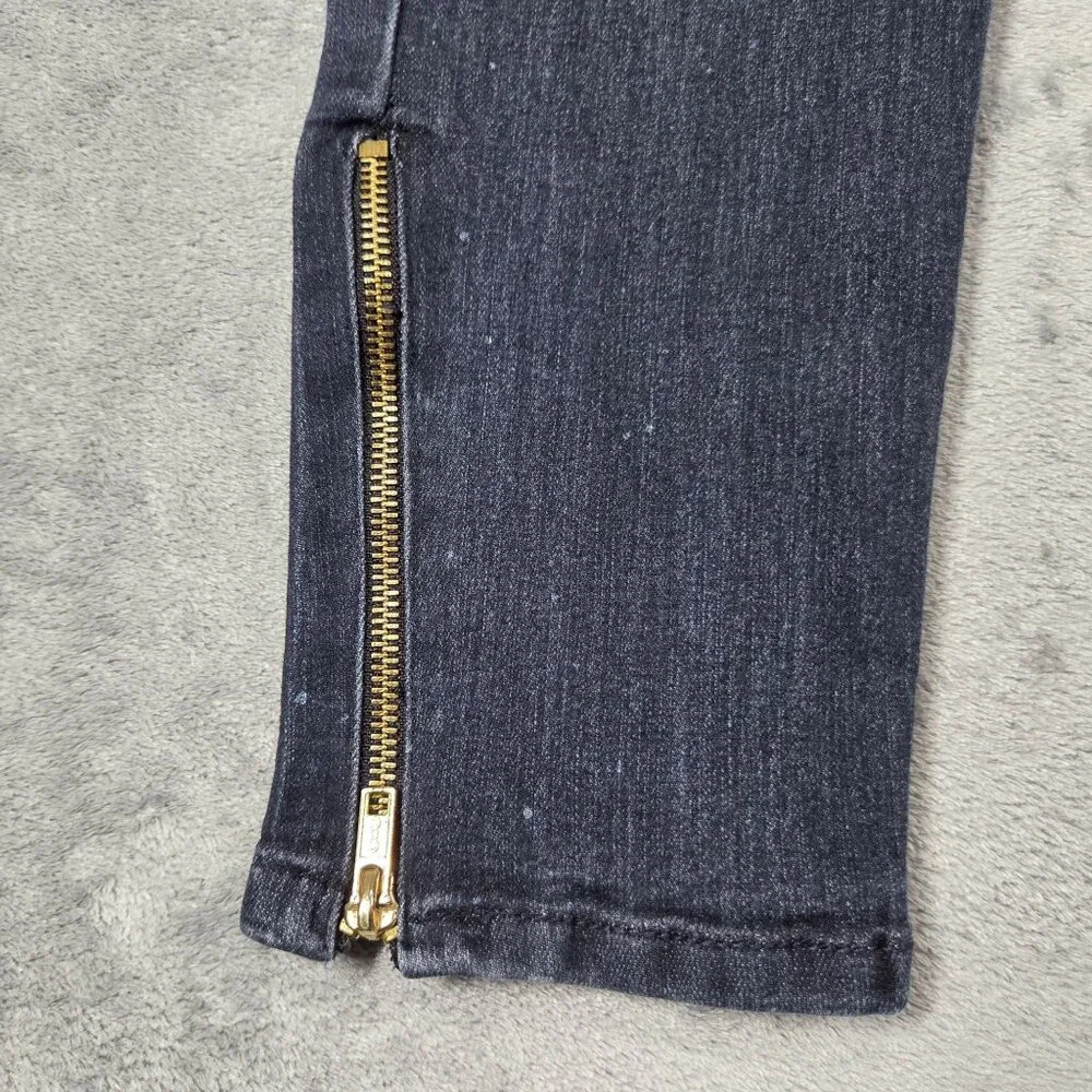 Democracy Jeans Womens 10 Blue Absolution Skinny Zipper Ankle Stretch Denim